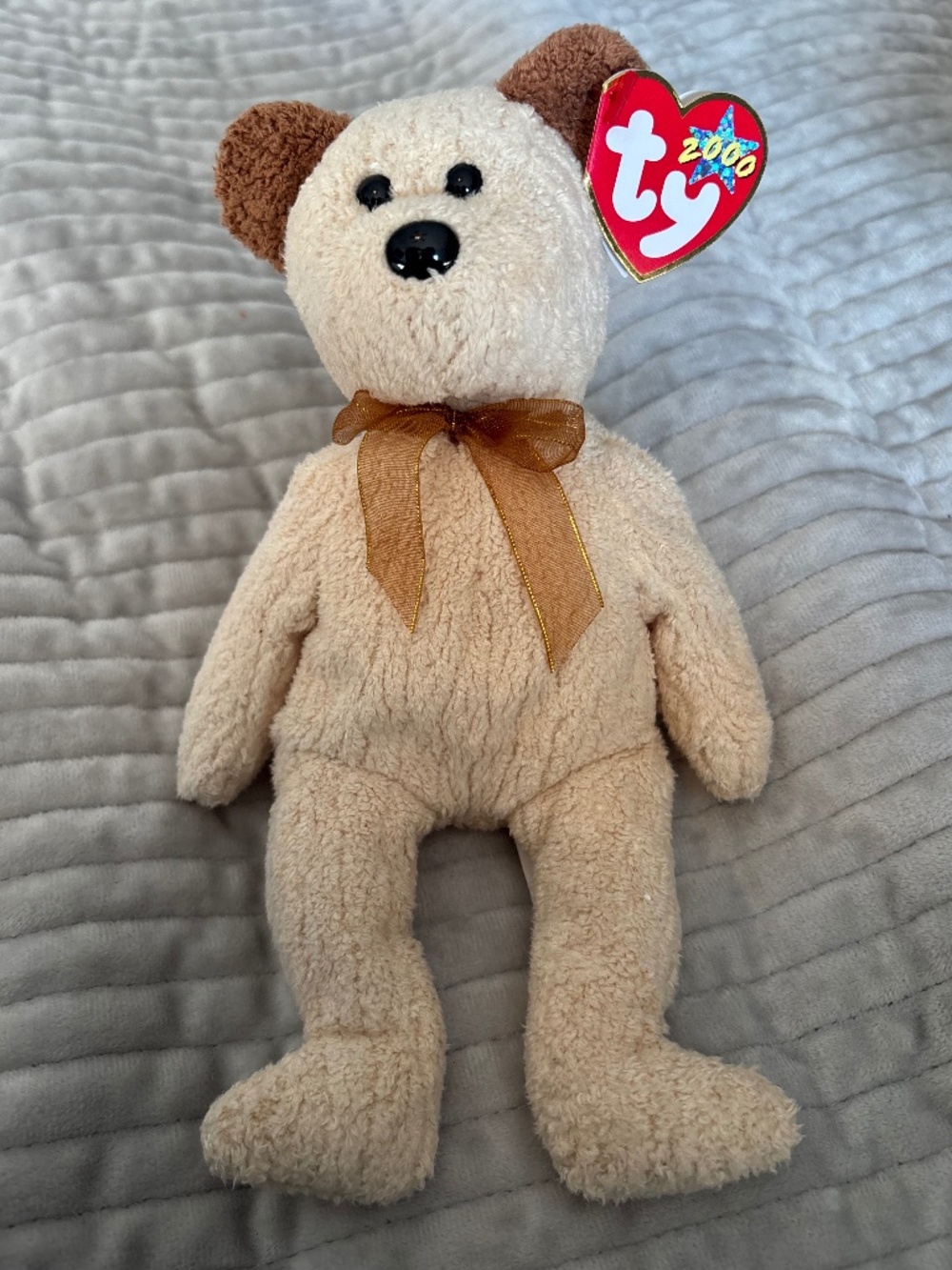 Vintage Ty Beanie Baby Huggy the Bear Holographic 2000 Star Tag MWMT